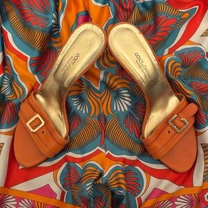 Dolce & Gabbana Vibrant Orange Heel Sandals